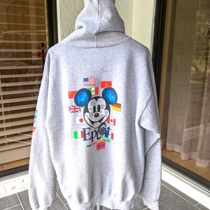WALT DISNEY EPCOT "ONE MOUSE, ONE WORLD" HOODIE SWEATSHIRT  JACKET